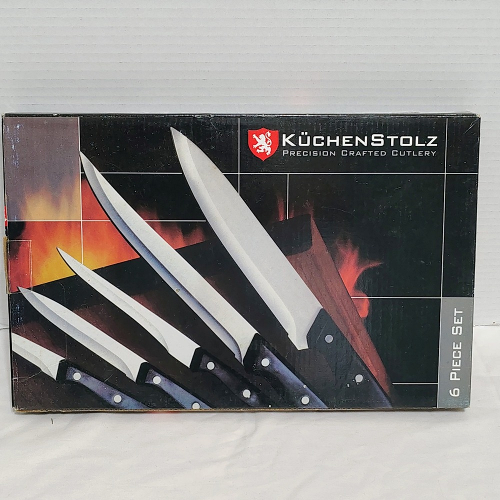 Kuchenstolz 6 Piece Precision Crafted Cutlery‎ Set Plus Cutting Board Sharpener
